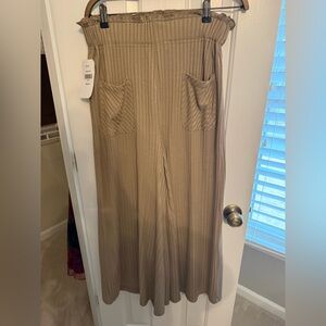 Elegant Tan Wide Leg Pants